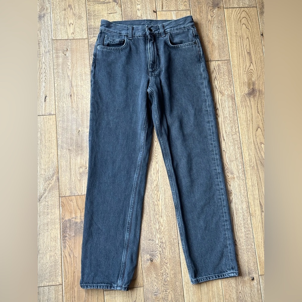 COS Slim Fit Low Rise Cropped Length Black Denim Jeans size 25